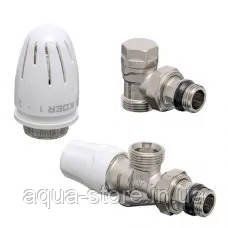 Комплект KOER SET-16 - 1/2"x3/4" для подключения радиатора (осевой) с термоголовкой ПН 1895-01 фото