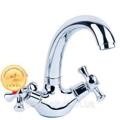 Смеситель PL 1/2 "для кухни гусь короткий ухо на гайке AQUATICA PL-4B355C (9777100) 9777100 фото