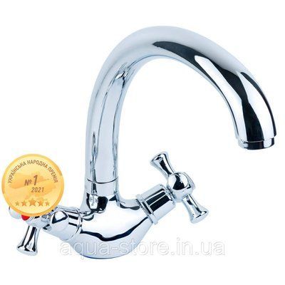 Смеситель PL 1/2" для кухни гусь ухо на гайке AQUATICA PL-4B155C (9777110) 9777110 фото