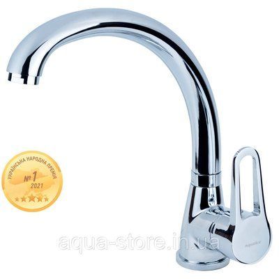 Смеситель HL &Oslash;35 для кухни гусь ухо на гайке AQUATICA HL-4B130C (9734100) 9734100 фото
