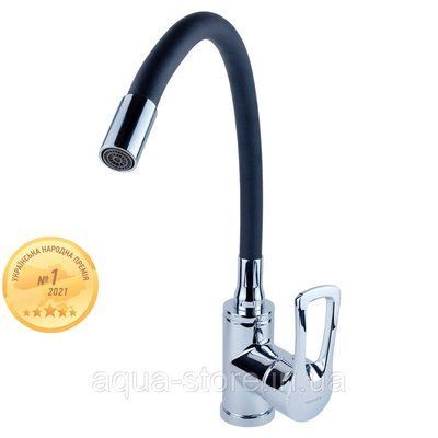 Смеситель ML &Oslash;40 для кухни гусь силиконовый на гайке AQUATICA ML-4B544C (9746130) 9746130 фото