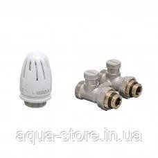 Комплект KOER SET-22 - 1/2"x3/4" для нижнего подкл. радиатора (прямой) с термоголовкой ПН 1897-01 фото