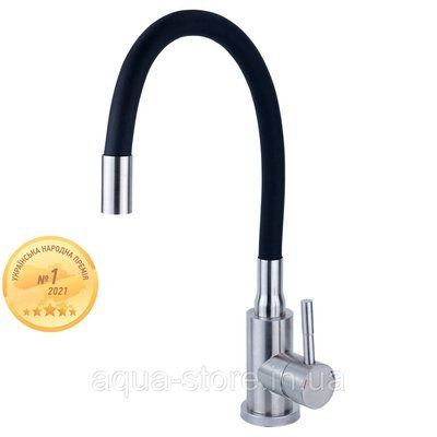 Смеситель KT &Oslash;35 для кухни гусь силиконовый на гайке SS AQUATICA KT-4B570P (9722131) 9722131 фото