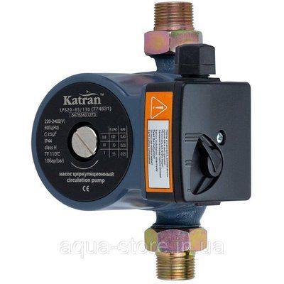 Насос циркуляционный 100Вт Hmax 6м Qmax 75л/мин &Oslash;1" 130мм + гайки &Oslash;3/4" WETRON (774531) 774531 фото