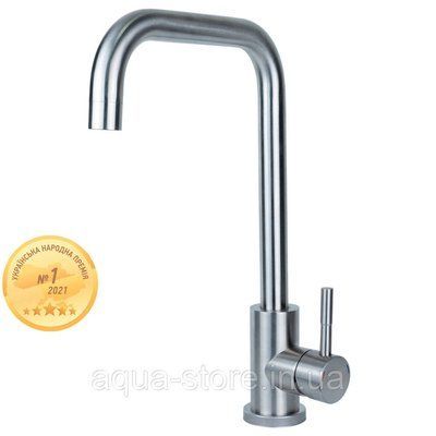 Смеситель KT &Oslash;35 для кухни Г-гусак на гайке SS AQUATICA KT-4B270P (9722111) 9722111 фото