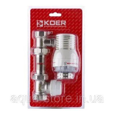 Комплект KOER KR.1321 1/2'' для подключения радиатора (прямой) с термоголовкой 00238 фото