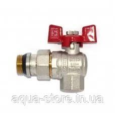 Кран Koer угловой с американкой 1/2 "антипротечка" Red 104-01 фото